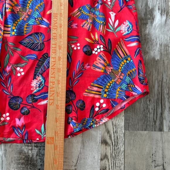 Anthropologie Super Nice Letters Elysa Bold Floral Bird Print Button Down Top XL - Picture 10 of 10